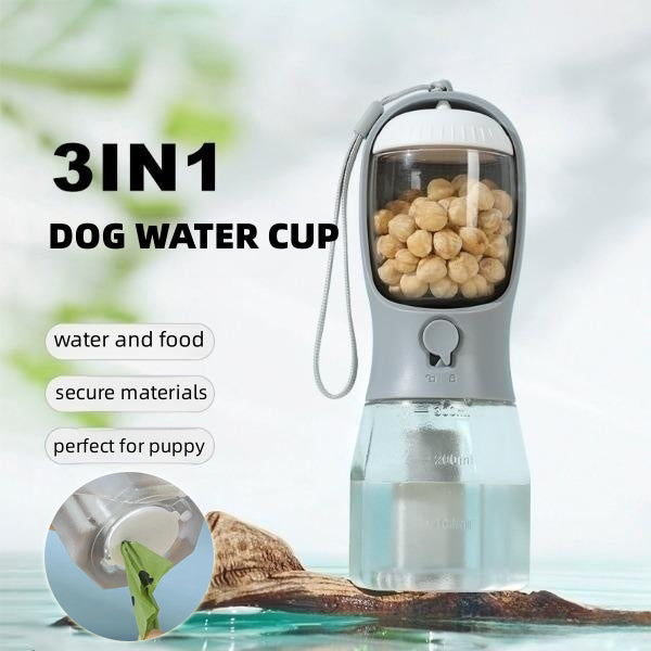 3-in-1 Portable Dog Water Cup for Walks & Travel